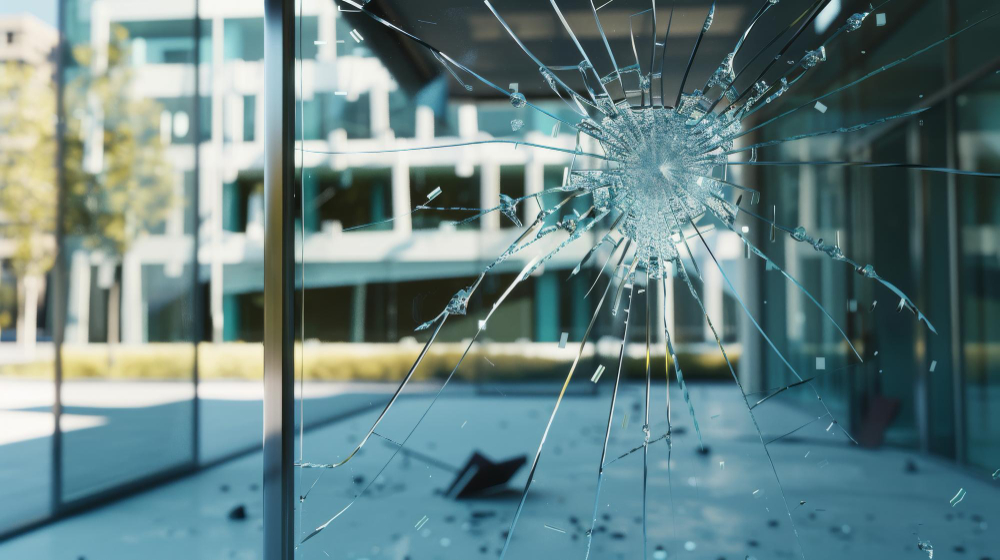 vitre cassée bureaux